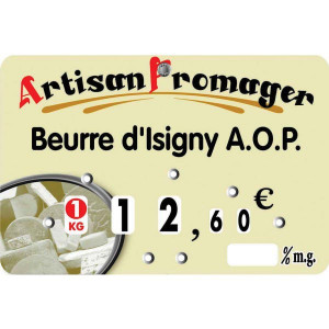 Etiquette crémerie fromagerie - Dimensions : 10.5 x 7cm