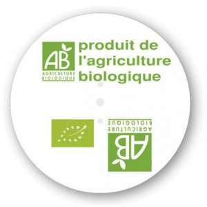 Etiquette discinfo agriculture biologique - Diamètre : 68 mm - Discinfo “Produit agriculture biologique/AB” - Paquet de 10