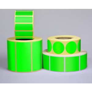 Etiquette personnalisable Vert Fluo - Matière : papier adhésif Fluo