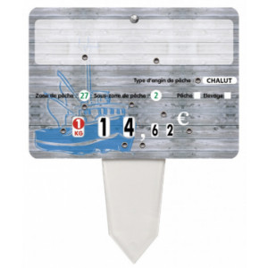 Étiquette poissonnerie avec roulettes prix - Format : 14 x 10 cm - Avec roulettes - Patte PVC cristal - Neutre ou avec texte