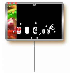 Etiquette pour boucherie charcuterie - Format : 10,5 x 7 cm - Avec roulettes - Pique inox - Neutre ou avec texte
