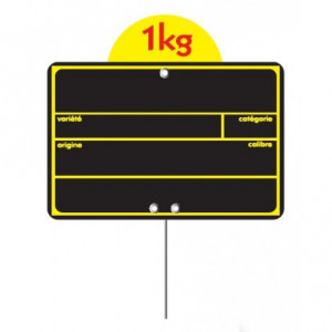Étiquette primeur avec disque poids - Paquet de 10 - Pique inox ou grandes pattes - VOCC -  Disque poids en haut