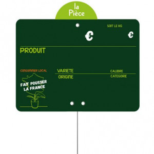 Etiquette VOCC "Consommer local fait pousser la France" - Paquet de 10 - Pique inox ou grandes pattes - VOCC, disque poids en haut