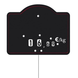 Etiquettes boucheries à roulettes - Format : 12 x 9,5 cm - Avec roulettes - Pique inox - Neutre ou avec texte