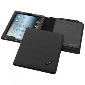 Étui iPad en tarpaulin - Pochette tablette en Tarpaulin, 342 gr, Noir / bleu