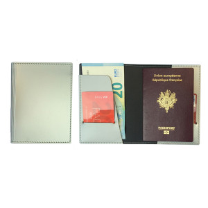 Etui passeport en synderme - Monté : 10.50 x 14.50 x 1.00 cm