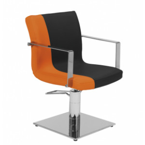Fauteuil coiffure a accoudoirs inox - Dimensions du fauteuil (L x P x H) : 58 x 60 x 84/99 cm