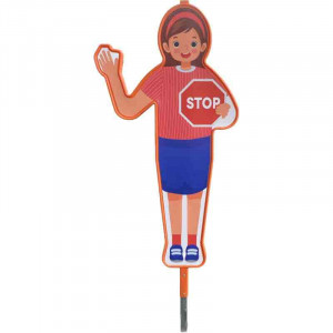 Figurine de signalisation école Enfant - Modèles : Fille ou garçon – Hauteur : 155 cm -  A sceller ou à enfoncer dans base à lester
