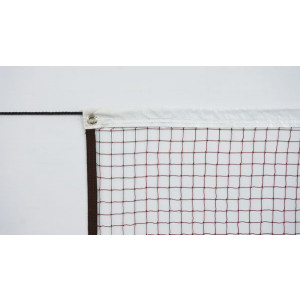 Filet de badminton 6,2m L x 0,76m Ht - Diamètre : 0.75 mm - Maille : 20 mm.