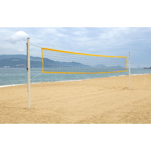 Filet de beach volley compétition - Polyéthylène - Dimensions : 8,50 x 1 m - Tension par câble