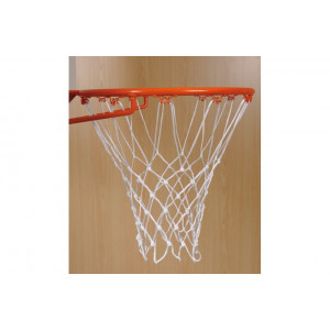Filets de basket en nylon - Nylon - Maille simple, blanc - La paire