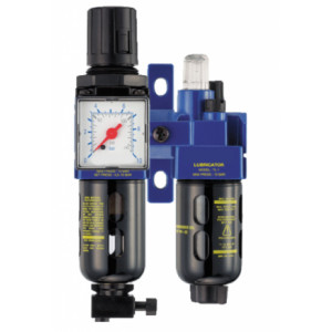 Filtre régulateur lubrificateur - Pression (maxi en bar) : 12 - Débit maximum (l/mn) : De 500 à 2800