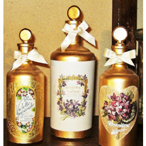 Flacon de parfum ancien - Hauteur : 28 et 16 cm