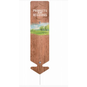 Flèche étiquette pour tous commerces - Dimensions : 6x22 cm - PVC - pique inox