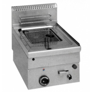 Friteuse à gaz capacité cuve 8 litres - Thermostat de régulation température de l’huile 90-190°C