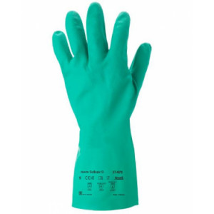 Gant de protection chimique en nitrile résistant vert - Taille : 6-7-8-9-10 - Matière : Nitrile