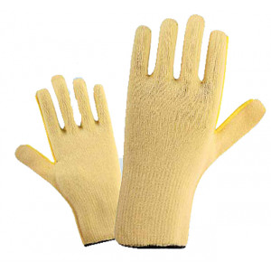 Gant tricoté jaune pour manutention industrielle - Taille standard : Femme ou Homme