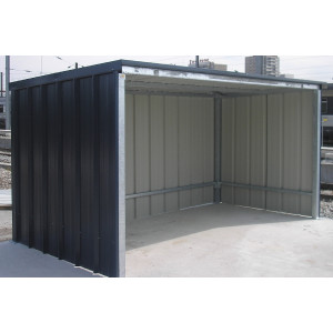 Garage métallique ouvert - Simple pente  -  Portée jusqu'à 3 mètres