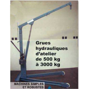 Grue hydrauliques d'atelier - Charge maxi. 3000 kg