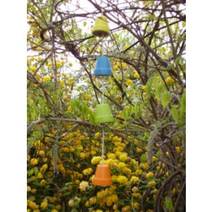 Guirlande lumineuse 4 pots - Assort de 4 couleurs : jaune - bleu - vert - orange