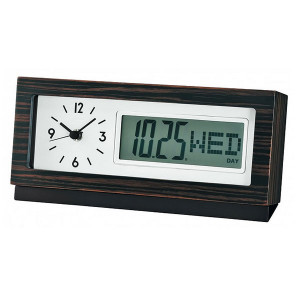 Horloge calendrier - Dimensions (PxlxL): 6.6x25x11.8 cm - Calendrier LCD