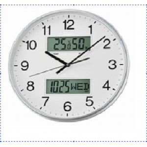 Horloge digitale et analogique - Double affichage - Diamètre : 33,1 X 5,5 cm