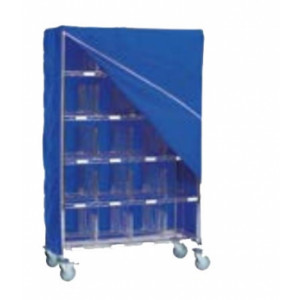 Housse pour chariot casiers - 100 % en polyamide - Coloris : bleu foncé