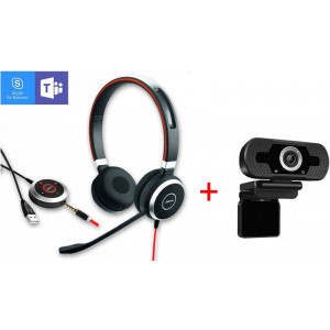Jabra Evolve 40 Duo + Webcam -Visioconférence - GNEVOL40CAM-Jabra

