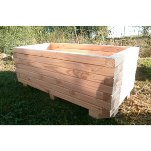Jardinière d'extérieur rectangulaire en bois - Dimensions extérieur (L x l x H) mm : 1200 x 600 x 480