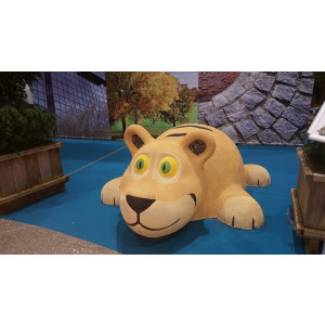 Jeu caoutchouc tigre 3D pour aire de jeux - Dimensions (H x L x l) : 80 x 225 x 165 cm