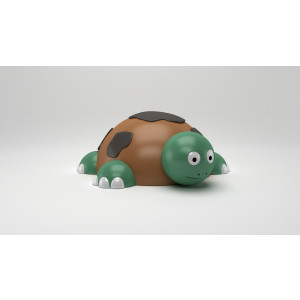 Jeu caoutchouc tortue 3D pour aire de jeux - Dimensions (H x L x l) : 80 x 170 x 320 cm