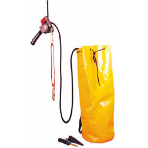 Kit de cordage de secours - Descendeur - connecteur de mousqueton - toile de cordes - cordage de travail - couteau - sac