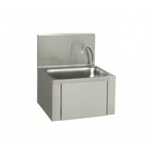 Lave-mains à commande fémorale - Matière : Inox AISI 304L- Certifié marque NF- Dim (L x l x H)  : 460 x 380 x 524 mm