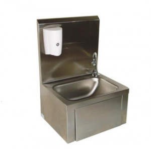 Lave-mains et distributeur de savon - Dimensions : H 560 x L 420 x P 360 mm