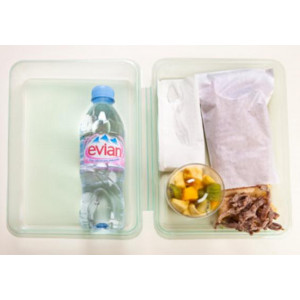 Livraison plat libanais traiteur - 1 sandwich ou 1 salade  - 1 dessert - 1 Evian -  un kit couvert verres