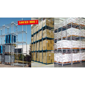 Location manurack de stockage - Capacité de charge : 1000, 1500 et 1800 kg  -  4 hauteurs de chandelles disponibles