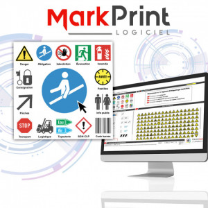 Logiciel de création d’étiquetage signalétique markprint - MarkPrint est un logiciel de création et d’impression d’étiquettes adhésives vous permetant de réaliser vous-même votre signalétique, votre signalisation et votre marquage de sécurité. Il pilote directement votre imprimante signalétique de la gamme MP.