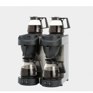 Machine à café professionnelle 4 verseuses - Puissance : 3500 W - Capacité : 28 L, 224 tasses - Dim : (HxLxP) 625 x 420 x 380 mm