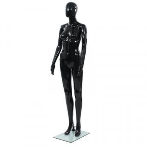  Mannequin femme Noir Brillant - Taille du corps : 175 cm – Polypropylène (PP) -  Noir brillant