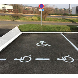 Marquage place parking handicapé - Pour parking extérieur - Mise aux norme PMR