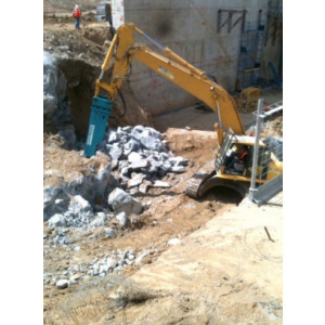 Marteau brise roche hydraulique pour pelle chantier 40/55 tonnes - Marteau travaux publics à graissage automatique