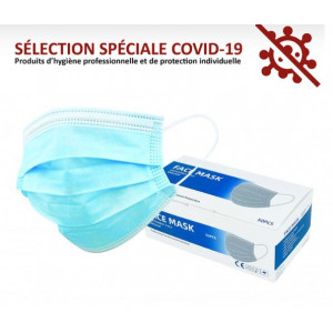 Masque de protection à 3 plis - Masques d'hygiène, barrière, boîte de 50 unités 