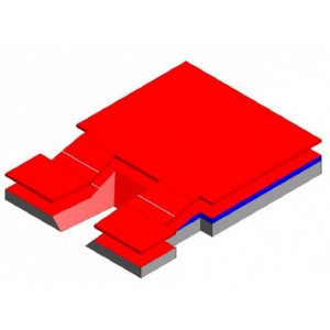 Matelas de réception semi modulaire saut perche - Sautoir simple entrée Semi Modulaire - Dimensions 8 x 6 x 0.8 m