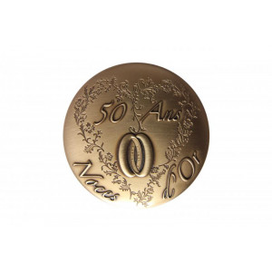 Médaille événementielle avec gravure noces d'or ou de diamant - Pour les cérémonies de noces de diamant ou d'Or