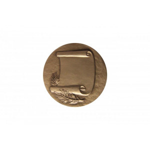 Médaille événementielle avec gravure parchemin  - Médaille en bronze patiné ou or de diamètre 50mm