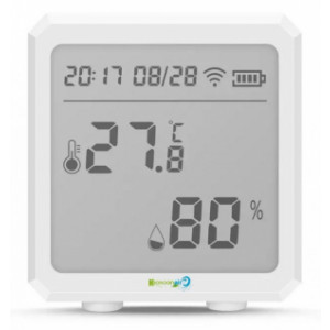 Mini thermomètre pour bureau - Température Hygromètre - Fixation mural ou à poser - Taille : 65 x 60 x 25 mm