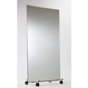 Miroir amovible rectangulaire pour salle de sport - Hauteur : 190 cm (avec roulettes) / 180 cm (sans roulettes)
