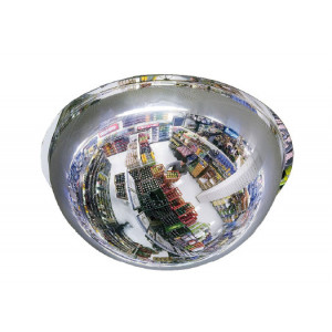 Miroir de sécurité industrielle coupole 360° - Utilisation : intérieure - Fixation : suspendu ou direct au plafond - Garantie : 2 ans