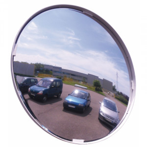 Miroir de surveillance multi-usages cadre blanc - Distance de visibilité : 9 à 30 m