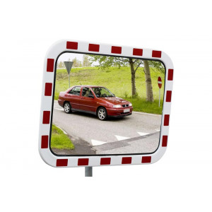 Miroir routier en polycarbonate - Utilisation : Extérieure et intérieure - Fixation : Murale ou sur poteau - Garantie : 5 ans